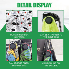 Golf Towel Golf Club Cleaner With Magnetic buckle Hand Towel Multiple Style Choices Portable Golf Cleaning Tools Drop Ship