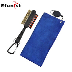 Golf Towel 26*26cm With Carabiner Hook Microfiber Double-Sided Velvet 10.24*10.24 Inch Black Cotton Cleaning Towel Sports Cleans