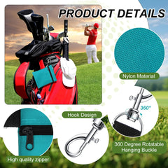 Portable Golf Tee Holder Golf Ball Carrier Bag with Lobster Buckle Zipper Golf Ball Waist Pouch Lightweig Golf Gifts Accessories
