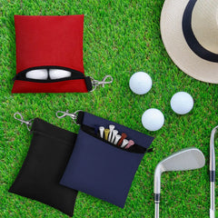 Portable Golf Tee Holder Golf Ball Carrier Bag with Lobster Buckle Zipper Golf Ball Waist Pouch Lightweig Golf Gifts Accessories