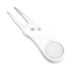 Portable Golf Green Repair Tool - Stainless Steel Fork with Pop-up Button Ball Marker, ABS Material - Golf Accessories
