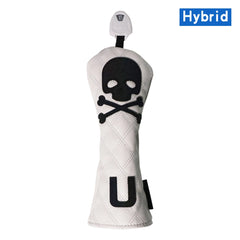 Golf Wood Cover Skull For Driver Fairway Hybrid Waterproof Protector Set PU Leather Soft Durable Golf Club Covers