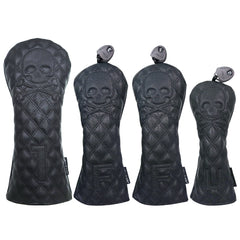 Golf Wood Cover Skull For Driver Fairway Hybrid Waterproof Protector Set PU Leather Soft Durable Golf Club Covers