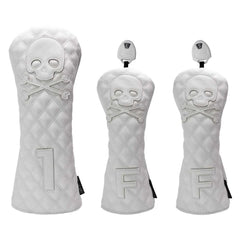 Golf Wood Cover Skull For Driver Fairway Hybrid Waterproof Protector Set PU Leather Soft Durable Golf Club Covers