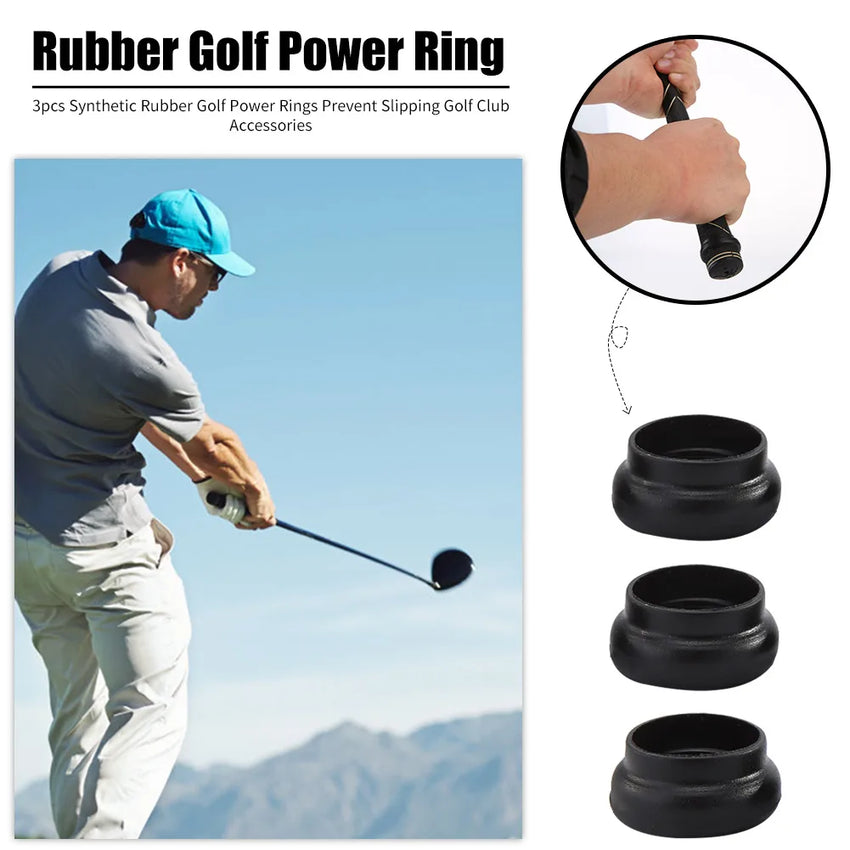 3pcs/set Synthetic Rubber Golf Power Rings Prevent Slipping Golf Accessories