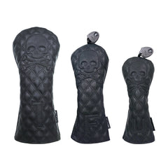 Golf Wood Cover Skull For Driver Fairway Hybrid Waterproof Protector Set PU Leather Soft Durable Golf Club Covers