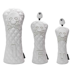 Golf Wood Cover Skull For Driver Fairway Hybrid Waterproof Protector Set PU Leather Soft Durable Golf Club Covers