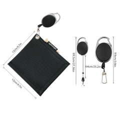 12*12cm Pu Square Golf Ball Cleaning Towel with Retractable Key Chain & 1 Golf Tee Portable and Easy to Carry