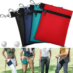 Portable Golf Tee Holder Golf Ball Carrier Bag with Lobster Buckle Zipper Golf Ball Waist Pouch Lightweig Golf Gifts Accessories