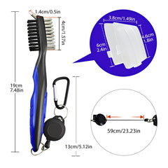 Golf Club Brush Golf Groove Cleaning Brush 2 Sided Golf Putter Wedge Ball Groove Cleaner Kit Cleaning Tool Golf Accessories