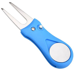 Portable Golf Green Repair Tool - Stainless Steel Fork with Pop-up Button Ball Marker, ABS Material - Golf Accessories
