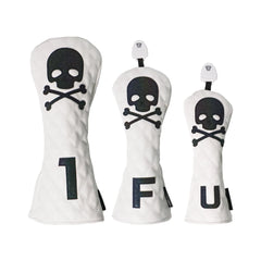 Golf Wood Cover Skull For Driver Fairway Hybrid Waterproof Protector Set PU Leather Soft Durable Golf Club Covers