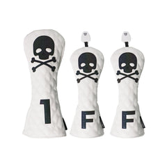 Golf Wood Cover Skull For Driver Fairway Hybrid Waterproof Protector Set PU Leather Soft Durable Golf Club Covers