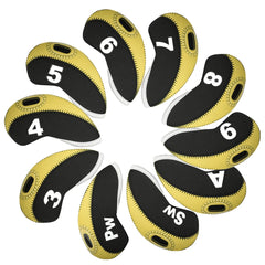 Golf Club Covers Set for Irons Neoprene Iron Head Cover Club Protector 10Pcs With Top Window For Men Women