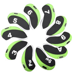 Golf Club Covers Set for Irons Neoprene Iron Head Cover Club Protector 10Pcs With Top Window For Men Women