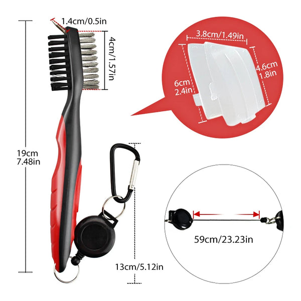 Golf Club Brush Golf Groove Cleaning Brush 2 Sided Golf Putter Wedge Ball Groove Cleaner Kit Cleaning Tool Golf Accessories