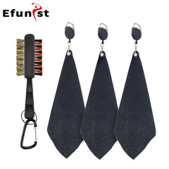 Golf Towel 26*26cm With Carabiner Hook Microfiber Double-Sided Velvet 10.24*10.24 Inch Black Cotton Cleaning Towel Sports Cleans