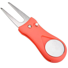 Portable Golf Green Repair Tool - Stainless Steel Fork with Pop-up Button Ball Marker, ABS Material - Golf Accessories