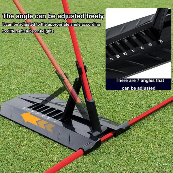 Golf Swing Alignment Rod Golf Alignment Stick Holder Swing Practice Plate Trainer Swing Angle Adjustment Posture Correction Aid