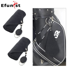 Golf Towel 26*26cm With Carabiner Hook Microfiber Double-Sided Velvet 10.24*10.24 Inch Black Cotton Cleaning Towel Sports Cleans